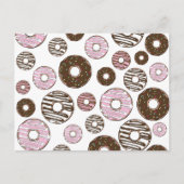 Donuts, roze donuts, bruine donuts briefkaart (Voorkant)