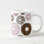 Donuts, roze donuts, bruine donuts extra grote beker (Rechts)