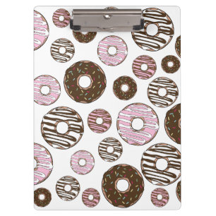 Donuts, roze donuts, bruine donuts klembord