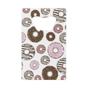 Donuts, roze donuts, bruine donuts kredietkaart flessenopener