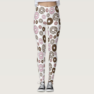 Donuts, roze donuts, bruine donuts leggings