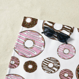 Donuts, roze donuts, bruine donuts strandlaken