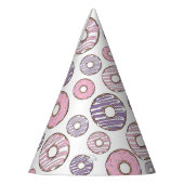Donuts, roze donuts, Paarse donuts Feesthoedjes (Links)