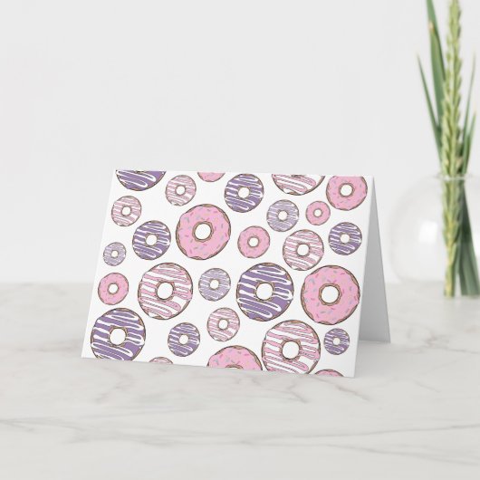 Donuts, roze donuts, Paarse donuts Kaart (Voorkant)