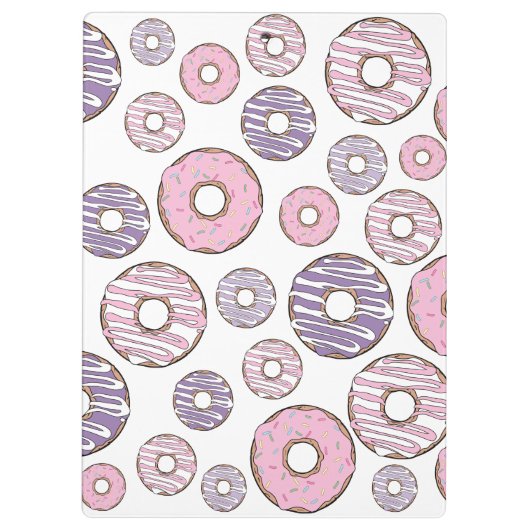 Donuts, roze donuts, Paarse donuts Klembord (Achterkant)