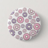 Donuts, roze donuts, Paarse donuts Ronde Button 5,7 Cm (Voorkant)