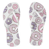 Donuts, roze donuts, Paarse donuts Teenslippers (Voetbed)