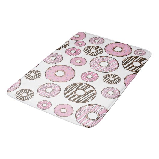 Donuts, roze donuts, witte donuts badmat (Gekanteld)
