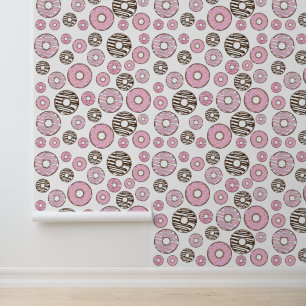Donuts, roze donuts, witte donuts behang