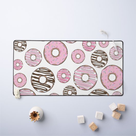 Donuts, roze donuts, witte donuts bureaumat (Kindertafel)