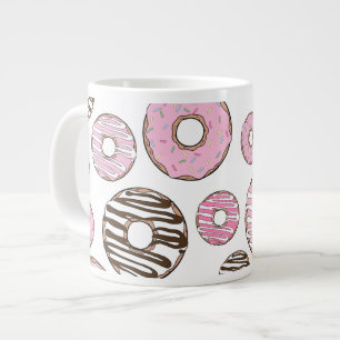 Donuts, roze donuts, witte donuts extra grote beker