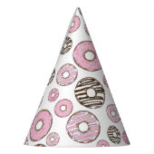 Donuts, roze donuts, witte donuts feesthoedjes (Links)