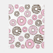 Donuts, roze donuts, witte donuts fleece deken (Voorkant)