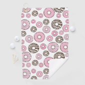 Donuts, roze donuts, witte donuts golfhanddoek (Insitu)