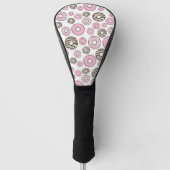 Donuts, roze donuts, witte donuts golfheadcover (Voorkant)