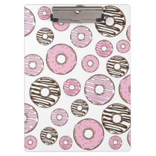 Donuts, roze donuts, witte donuts klembord