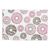 Donuts, roze donuts, witte donuts kussensloop (Achterkant)