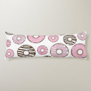 Donuts, roze donuts, witte donuts lichaamskussen