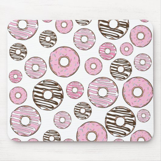 Donuts, roze donuts, witte donuts muismat (Voorkant)