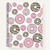 Donuts, roze donuts, witte donuts notitieboek (Voorkant)