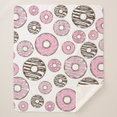 Donuts, roze donuts, witte donuts sherpa deken (Voorkant)