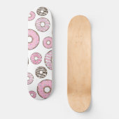 Donuts, roze donuts, witte donuts skateboard (Voorkant)