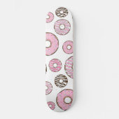 Donuts, roze donuts, witte donuts skateboard (Voorkant)