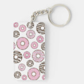Donuts, roze donuts, witte donuts sleutelhanger (achterkant)