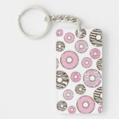 Donuts, roze donuts, witte donuts sleutelhanger (Voorkant)