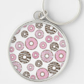 Donuts, roze donuts, witte donuts sleutelhanger (Voorkant)