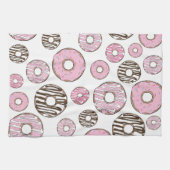 Donuts, roze donuts, witte donuts theedoek (Horizontaal)