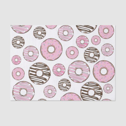 Donuts, roze donuts, witte donuts tissuepapier (Voorkant)