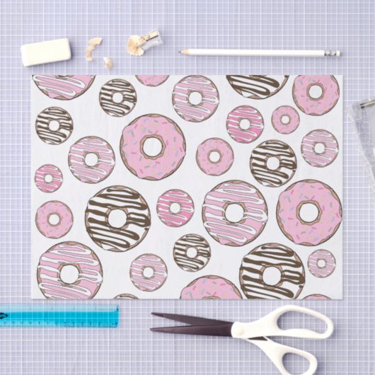 Donuts, roze donuts, witte donuts tissuepapier (Craft)