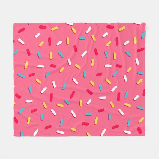 Donut's ruit naadloos patroon, roze achtergrond, t fleece deken (Voorkant (Horizontaal))