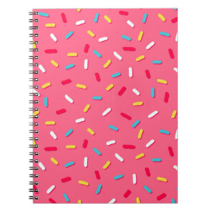 Donut's ruit naadloos patroon, roze achtergrond, t notitieboek