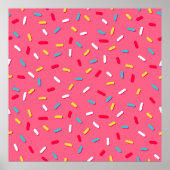 Donut's ruit naadloos patroon, roze achtergrond, t poster (Voorkant)