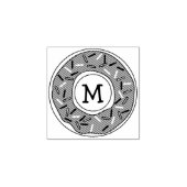 Donuts Schattig Kind Monogram Initiaal Donut Rubberstempel (Afrduk)