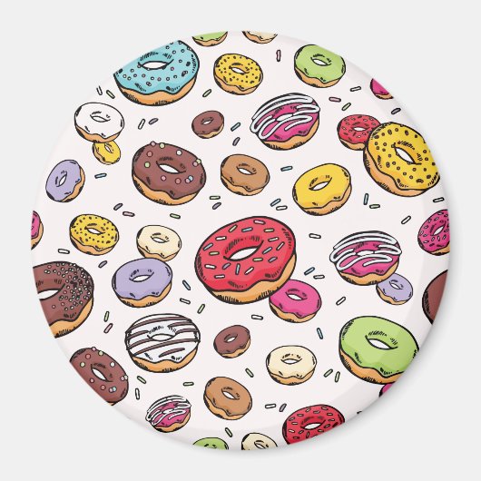 Donuts seamless pattern magneet (Voorkant)
