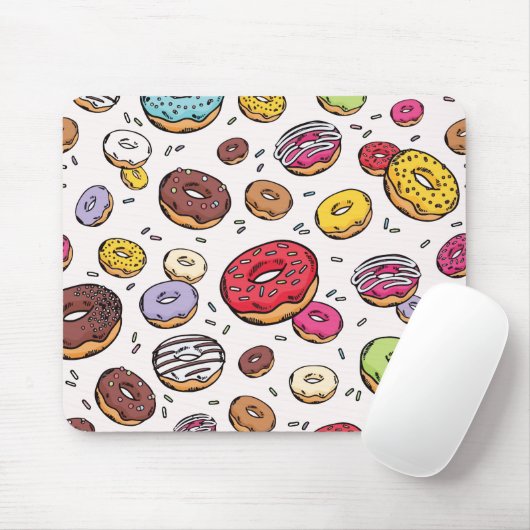 Donuts seamless pattern muismat (Met muis)