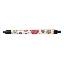 Donuts seamless pattern zwarte inkt pen