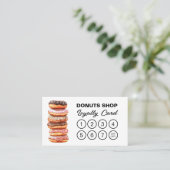 Donuts Shop Bakery Cute QR Code Carte de fidélité (Debout devant)