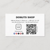 Donuts Shop Bakery Cute QR Code Carte de fidélité (Dos)