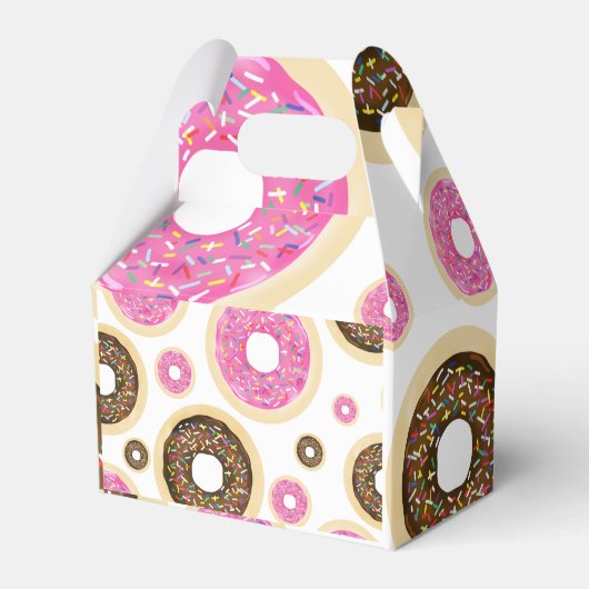 Donuts & Sprinkles Roze Bruin Yummy Party Favor Bedankdoosjes (Voorkant Zijde)