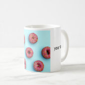 donuts sproinkles op donuts roze blauwe heldere mo koffiemok (Voorkant rechts)