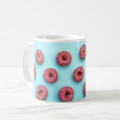 donuts sproinkles op donuts roze blauwe heldere mo koffiemok (Voorkant links)