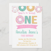Donuts Sweet One First Birthday Invitation (Devant / Derrière)