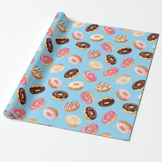 Donuts Tiled Design Cadeaupapier (Uitgerold)