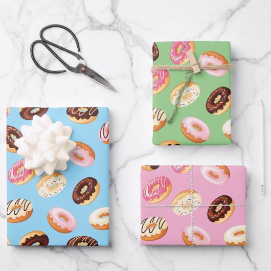 Donuts Tiled Design Inpakpapier Vel (Voorkant)