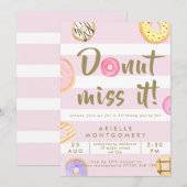 Donuts van roze en goudkleurige Waterverf Kaart (Voorkant / Achterkant)