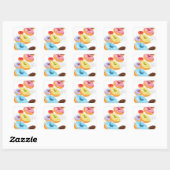 Donuts Vierkante Sticker (Vel)